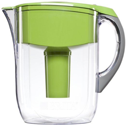 Brita 10 Cup Grand Water Pitcher with 1 Filter, BPA Free, Green