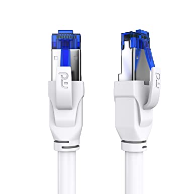 Primewire - Cat 8 Ethernet Cable 7.5M Round Gigabit Network LAN Cable RJ45, Ethernet Network Lead High Speed 40Gbps 2000Mhz SFTP Patch Cable For PC TV Switch PS5 PS4 Xbox Router Modem Mac Laptop