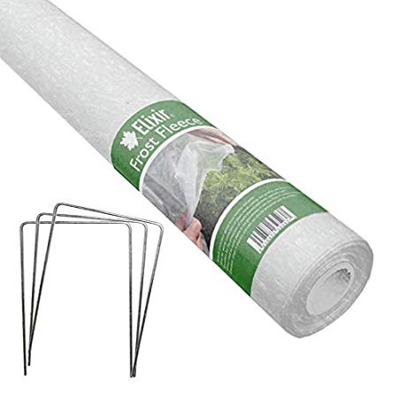 Elixir Fleece Plant Protection | Frost Cold Wind Insect Sun Shade Cover Blanket - 2m x 30m | Pegs: Steel x 62