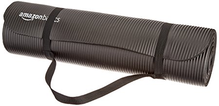 AmazonBasics 1/2-Inch Extra Thick Yoga and Exercise Mat with Carrying Strap