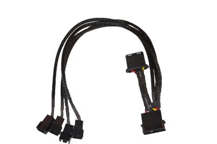 ModTek 4-Pin Molex to 4 x 3-Pin Fan Connector Cable (Power 4 Fans from 1 Molex Connection!)