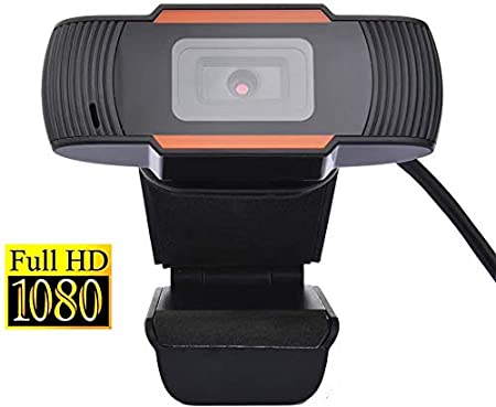 QKDCDB Webcam 1080P Full HD with Microphone Streaming Webcams for PC MAC Laptop Desktop Plug and Play USB Web Camera for Youtube Skype Video Calling Studying Conference Gaming with Rotatable Clip