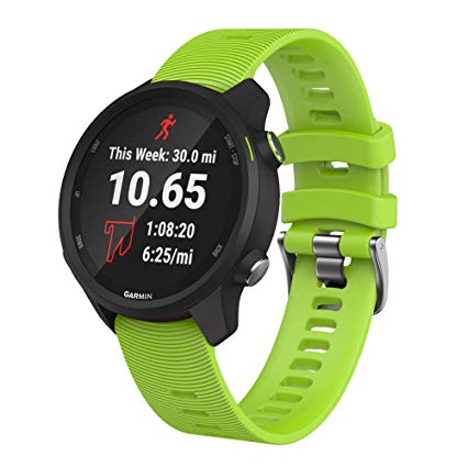 ANCOOL Compatible with Forerunner 245 Watch Bands 20mm Silicone Wristbands Replacement for Forerunner 245/645/Viomove HR/Vivoactive 3 Smartwatches, Green