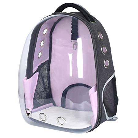 Lemonda Creative Transparent Pet Backpack Carrier Breathable Capsule Traveler Airline Approved for Cats and Dogs