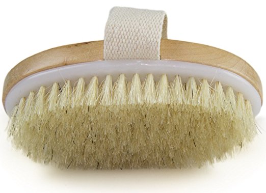 VASLON Natural Bristle Bath&Body Brush Improves Skin's Health And Beauty Shower Bath Brush for Better Exfoliation-Clear Dead Skin Cells While Reducing Cellulite & Toxins