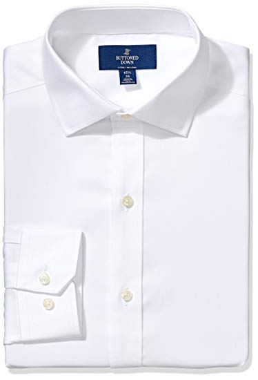 Buttoned Down Men's Fitted Solid Non-Iron Dress Shirt (3 Collars Available)