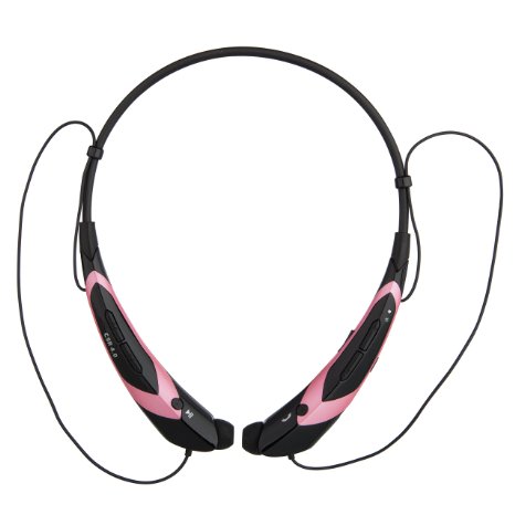 YINENN® 760 Stereo Wireless Bluetooth 4.0 Neckband Style Headset for Smartphones & Tablets - Balck&Pink