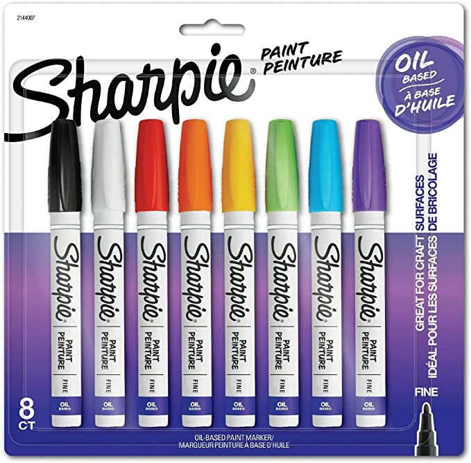 Sharpie Oil-Based Paint Markers Fine Point Assorted Colors 8 Pack