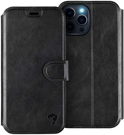 HIPPOX Wallet Case for iPhone 12 /iPhone 12 Pro,[Ultra Slim] [Magnet Closure] [Card Slots] [Standing Function] PU Leather Flip Case Compatible with iPhone 12/iPhone 12 Pro 6.1 inch (Black)