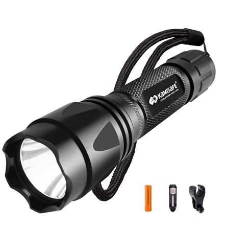 Kamisafe Tactical LED Flashlight - Waterproof,Cree,XML,Q5,Torch Light,Outdoor,5 Modes,18650 Battery and charger,For Hiking, Camping, Emergency