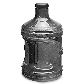 1 Gallon BPA FREE Reusable Plastic Drinking Water Bottle Jug Container (Charcoal Black)