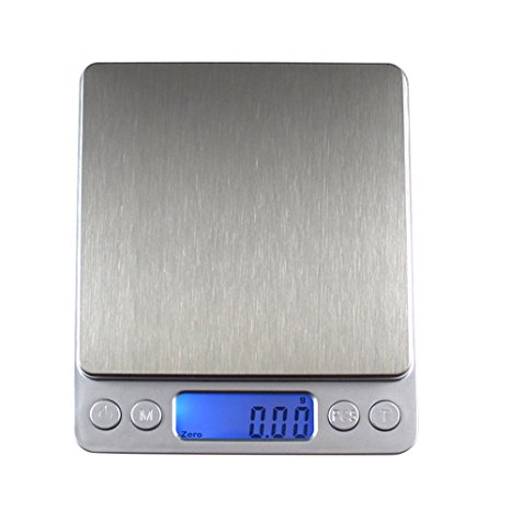 Kobwa 0.001oz/0.01g 500g Digital Pocket Scale with Back-Lit LCD Display Silver