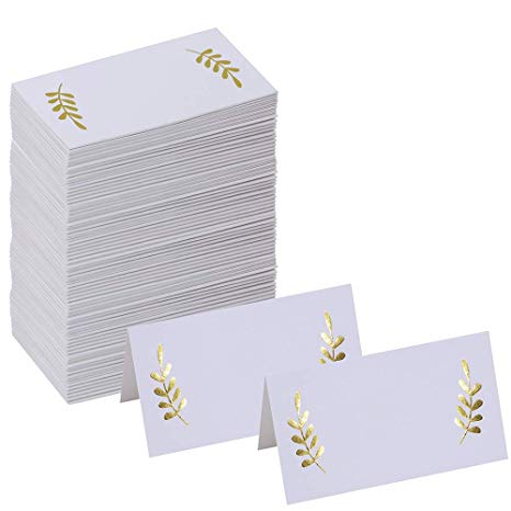 Supla 100 Pcs Place Cards -3.5" x 2"(LxW)- Table Name Place Cards Table Tent Cards Name Tags Table Card Seating Cards for Wedding Baby Shower