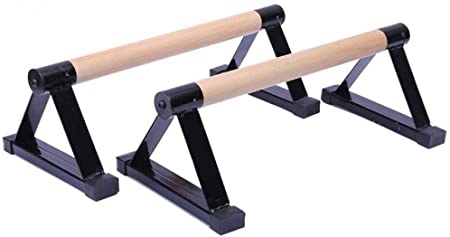 BALIYA Wooden Parallettes, Wooden Push-Ups Bar Press-Up Support Stand Muscle Training Fitness Calisthenics Handstand Indoor Equipment