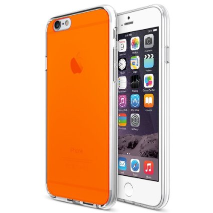 iPhone 6 Case  Maxboost Liquid Skin Pro iPhone 6 47 Case Lifetime Warranty Shock-Absorbing Bumper and Florescent Back Panel Protective iPhone Cases Slim Hard Cover Case - Stylish Retail Packaging - Slim Bumper Case for iPhone 6 47 inch 2015 - Neon Radiant Orange