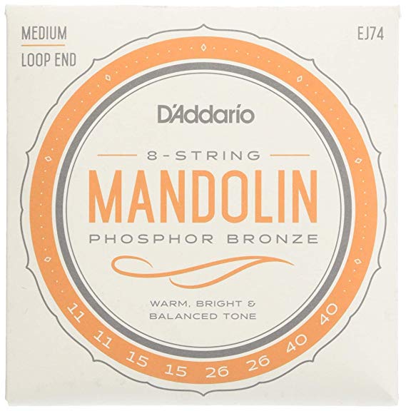 D'Addario EJ74 Phosphor Bronze Mandolin Strings, Medium, 11-40