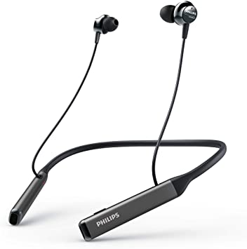 Philips Audio Wireless Neckband Headphones PN505 with Active Noise Canceling, Voice Assistance, Up to 14hours Play time, Hi-Res Audio (TAPN505BK), Black