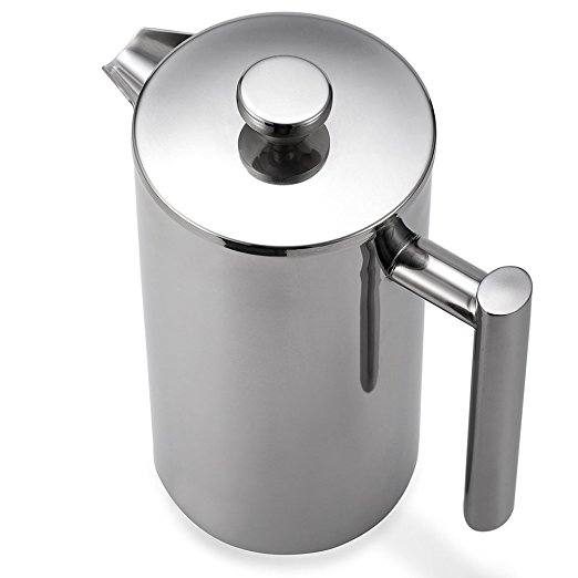 Stainless Steel Double Wall Insulated French Press Coffee Brewer Pot Espress Maker, 27oz, 800ml