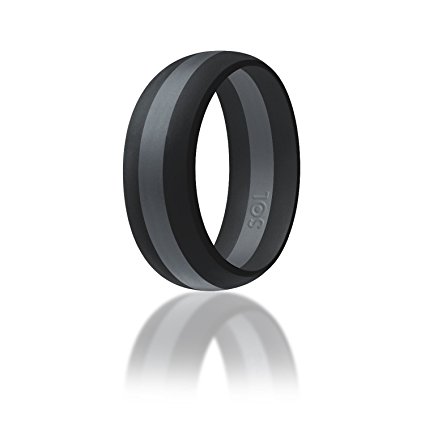 Silicone Wedding Ring By SOLEED (Action Pro Series), Safe and Sturdy Silicone Rubber Wedding Band Designed for Fitness, Weight Lifting/Training, Kettlebell and Exercise Bands Workout