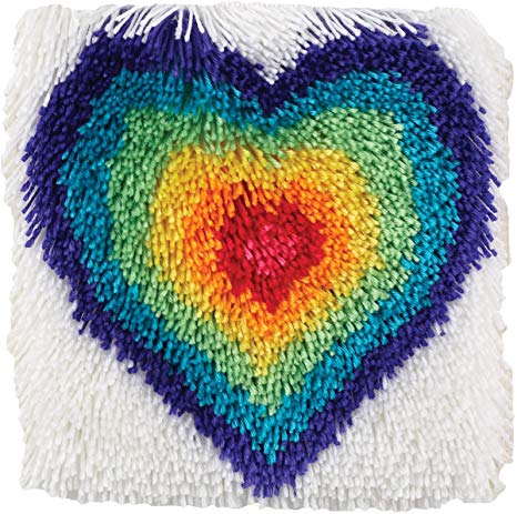 Wonderart Shaggy From The Heart Latch Hook Kit, 12" X 12"