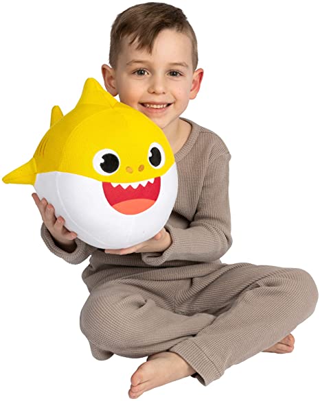 Franco Kids Bedding Soft Plush Cuddle Pillow Buddy, One Size, Baby Shark Yellow Knit Design