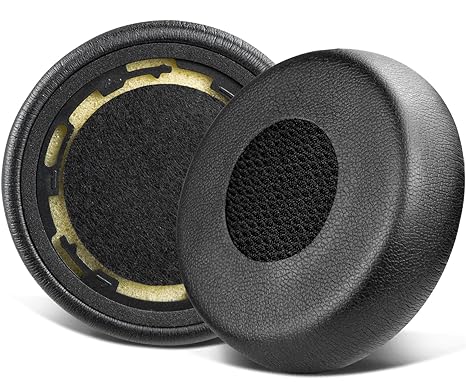 SOULWIT Earpads Replacement for Jabra Evolve 75(75UC 75MS 75SE) Stereo Wireless Bluetooth Headset, Ear Pads Cushions with High-Density Noise Isolation Foam, Softer Protein Leather