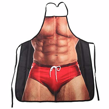 ABCTen Sexy Apron Novelty Muscle Man Kitchen Funny Creative Cooking Grilling Baking Party Apron Gift For Men