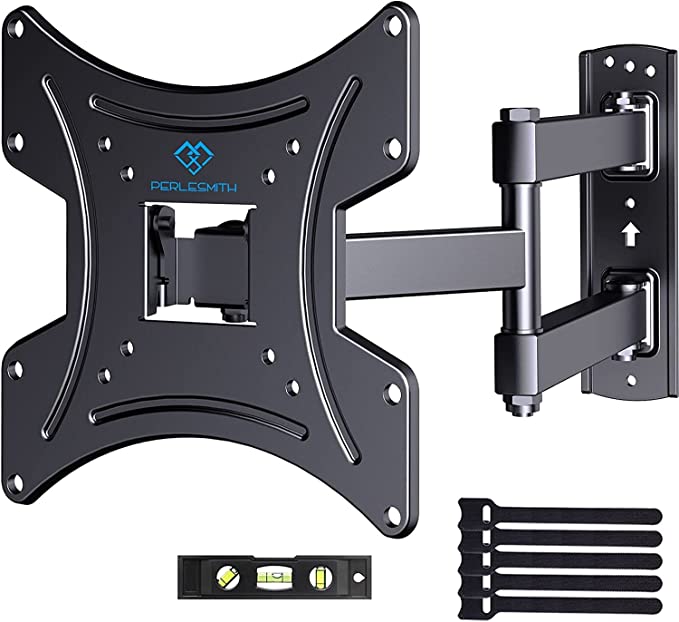 PERLESMITH Full Motion Single Stud TV Wall Mount 2 Brackets Bundle,PSMFK7 for 32-55 in TV and PSSFK1 for 13-42 inch