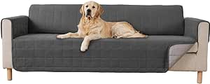 Gorilla Grip Patented Waterproof Slip-Resistant Oversized 78” Sofa Protector Cover, for Leather or Fabric Couch Cushion, Large Microsuede Furniture Covers Pets, Machine Washable Slipcover, Charcoal