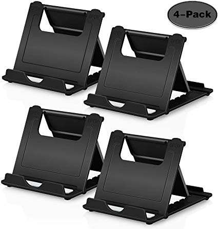 Boxeroo Phone Stand 4-Pack Multi-Angle Cell Phone Stand Desk Stand Holder Tablet Stand Compatible for iPhone, Galaxy S10 S9 S8 S7 S6, Note 9 8, LG, OnePlus 5T Tablets, E-Readers and Phones - Black