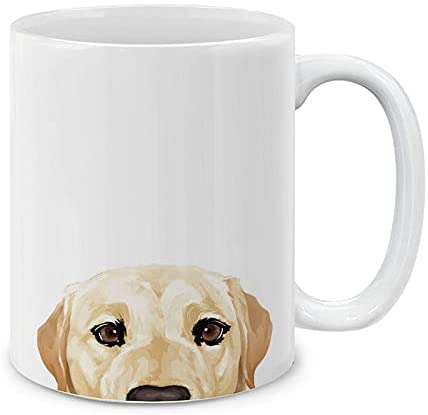MUGBREW Cream Labrador Retriever Dog Ceramic Coffee Mug Tea Cup, 11 OZ