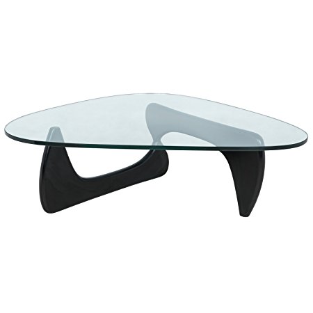 LeisureMod Imperial Triangle Coffee Table (Black Base)