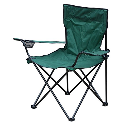 Milestone 1-Seater Folding Fishing/ Camping Chair with Cup Holder and Carry Bag "Color May Vary"