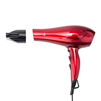 Professional Blow Dryer Ionic with Styling Concentrator Nozzle and Cold Shot Button 2 Speeds 3 Heat Settings CETL Certified Hair Dryer,1875W,Red