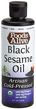 Foods Alive Black Sesame Seed Oil, Artisan Cold-Pressed, Organic, 8oz
