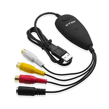 USB 2.0 VHS to DVD Video Capture Device support Windows 10 or Mac OS X- USB Video Grabber