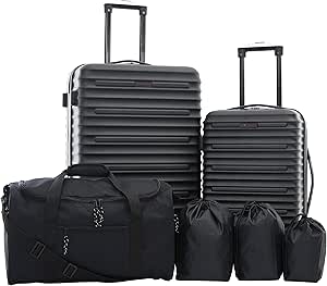 Travelers Club Orion Luggage and Travel Accessories, Black, 6-Piece Set