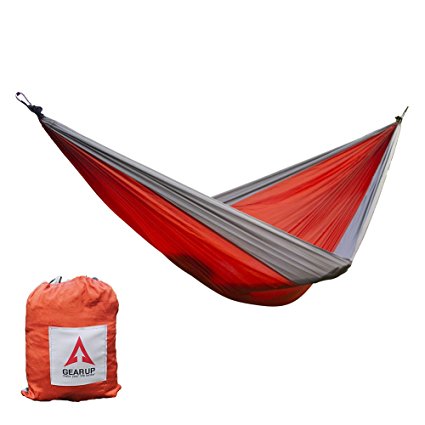 GEARUP Ultralight Portable Single Camping Hammock With Carabiners And Hanging Ropes