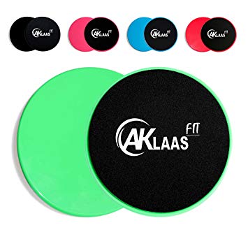 AKLAAS Fit x2 Core Sliders Exercise Gliding Discs Dual Sided | Use on Carpet, Hardwood Virtually Any Surface | Workout Sliders | Perfect Abdominal Exercise Equipment | 80 Day Obsession - Abs Booty