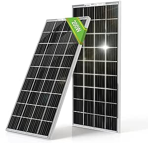 ECO-WORTHY Bifacial Solar Panel 2pcs 100 Watt 12 Volt Monocrystalline Solar Panel Module Off Grid PV Power for Home, Camping, Boat, Shed Farm, RV