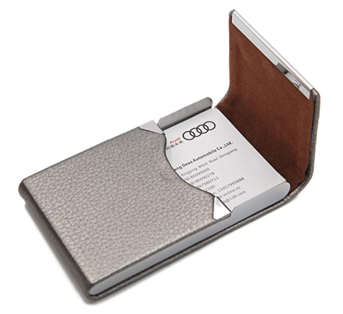 RFID Blocking Card Holder - Leather Card Case and Front Pocket Wallet with Magnetic Shut