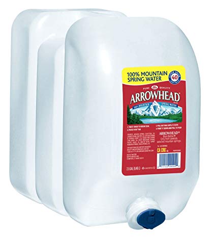 Arrowhead Brand 100% Mountain Spring Water, 2.5-Gallon Plastic Jug