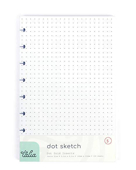 Talia Discbound Notebook Refill, Bullet/Dotted Layout, Junior (5.5inW x 8.5inH)