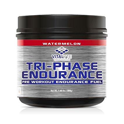 Natural Pre Workout Powder, Vitalyte Tri-Phase Endurance, 20 Servings Per Jar (Watermelon)