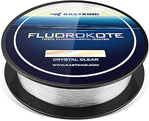 KastKing Fluorokote 100% Fluorocarbon Coated Fishing Line, Fluorocarbon Leader, Extreme Clarity,Fast Sinking,Shock Resistant, High Abrasion Resistance