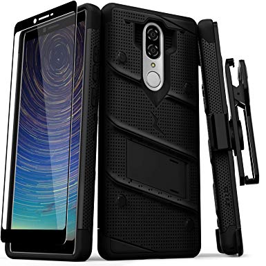 ZIZO Bolt Series Coolpad Legacy Case Military Grade Drop Tested with Full Glass Screen Protector Holster Kickstand Black Black