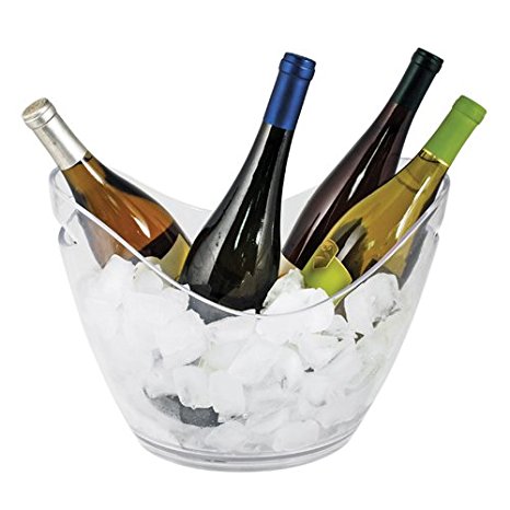 Chill 4 Bottle Swiss Modern Transparent Ice Bucket with handles by True