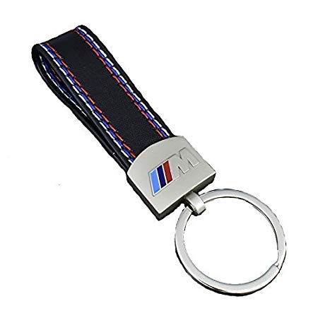 M Performance Leather Keychain Keyring Key Fob Chain Ring for BMW Car Keys