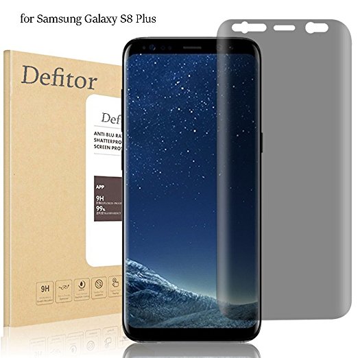 Defitor Galaxy S8 Plus Screen Protector,[Scratch-resistant][9H Hardness][Bubble-Free][Anti-Spy] Tempered Glass Screen Protector for Samsung Galaxy S8 Plus