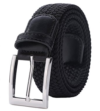 Weifert Men's Stretch Woven 1.3"Wide Elastic Braided Belts